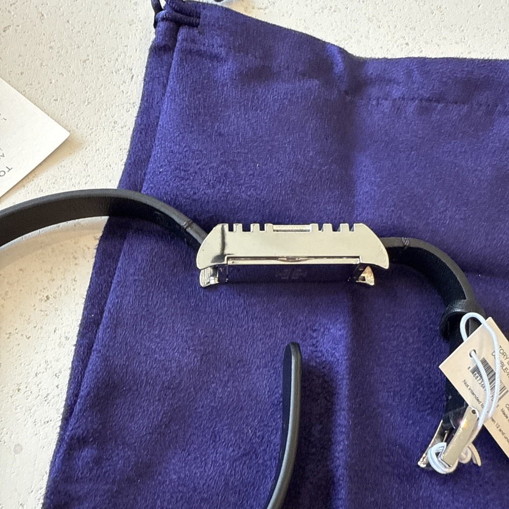 NWT Tory Burch X Fitbit Flex Black & Silver Double-Wrap BRACELET  W/  Dust Bag - Picture 10 of 12